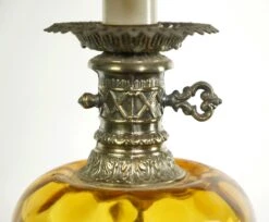 1960s Vintage Amber Glass Brass Table Lamp -OGT Sale Store table lamps for sale q279168