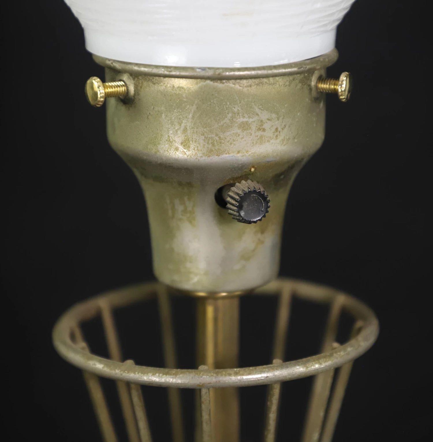 Pair Of Mid Century Plaster Hourglass Cage Table Lamps 5 Pair Of Mid Century Plaster Hourglass Cage Table Lamps - Image 3