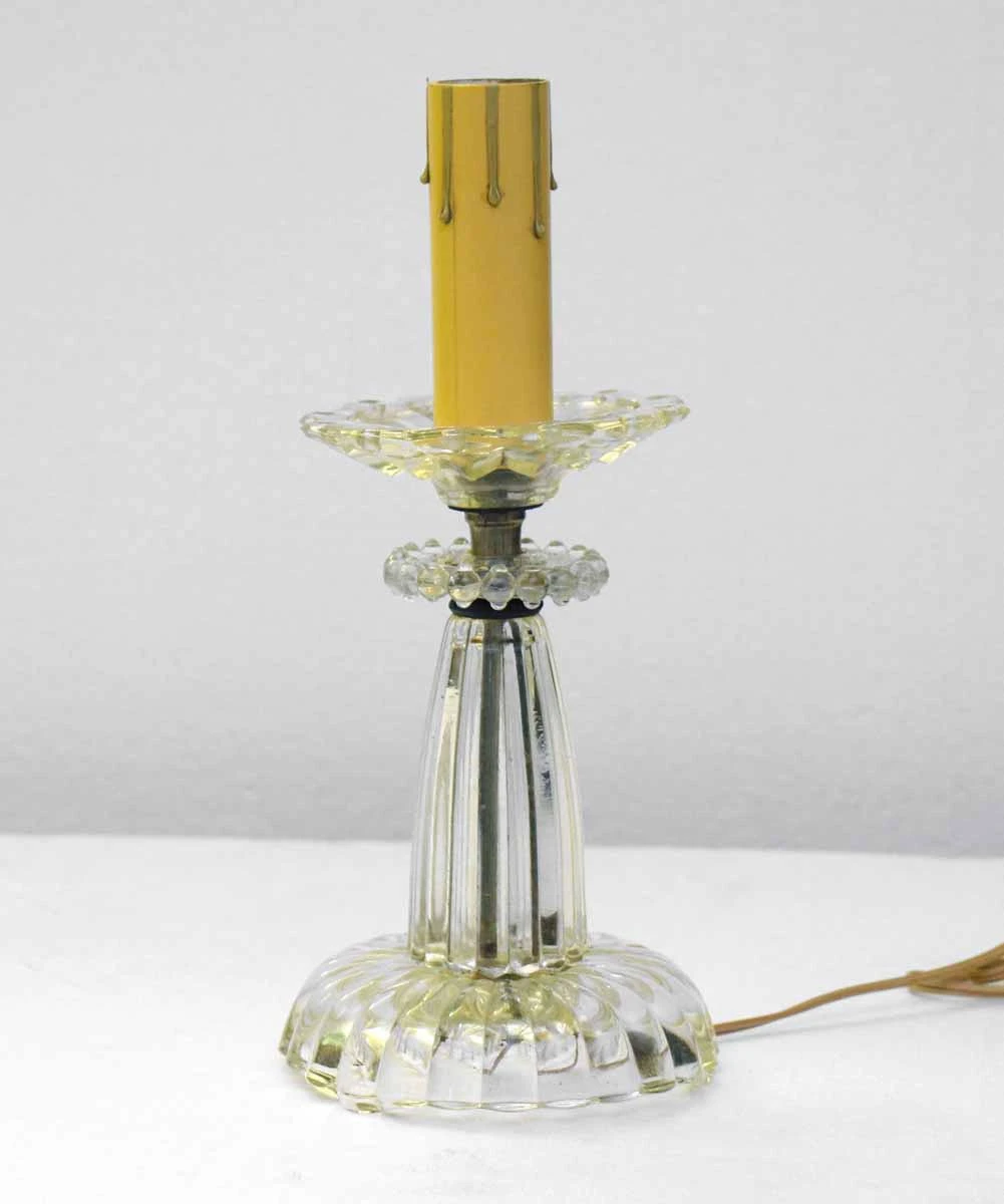 Pair Of Vintage Clear Glass Candelabra Vanity Table Lamps 4 Pair Of Vintage Clear Glass Candelabra Vanity Table Lamps - Image 2