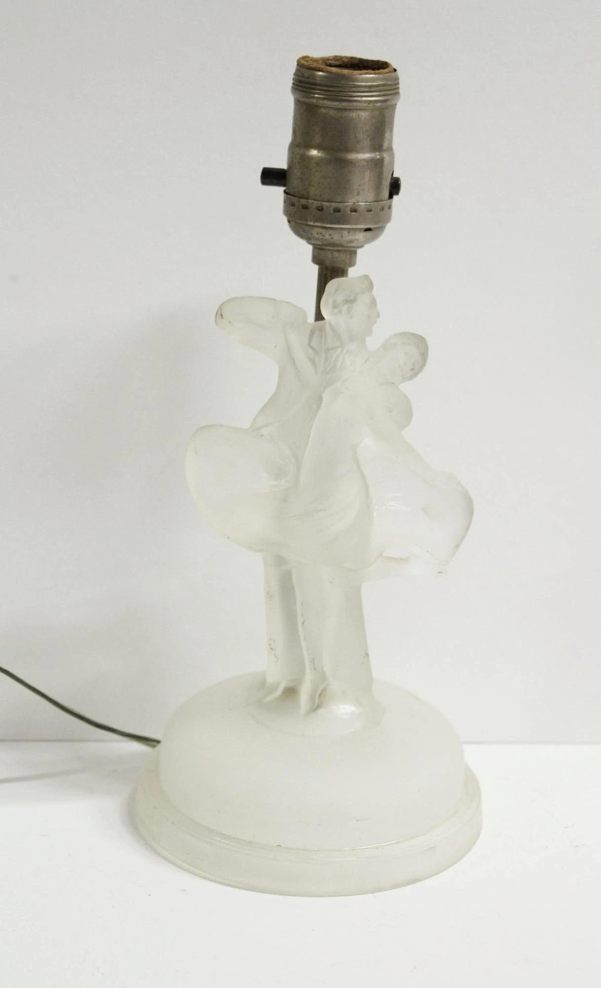 Pair Of 1930s Glass Figural Vanity Table Lamps 4 Pair Of 1930s Glass Figural Vanity Table Lamps - Image 2