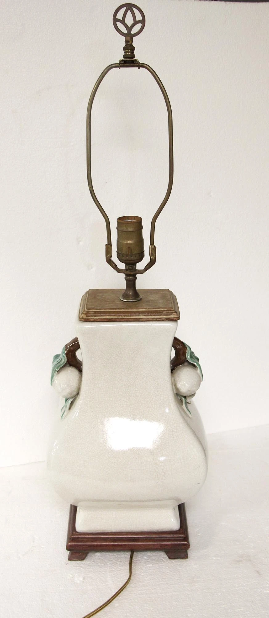 Floral Ceramic & Wood Table Lamp 4 Floral Ceramic & Wood Table Lamp - Image 2