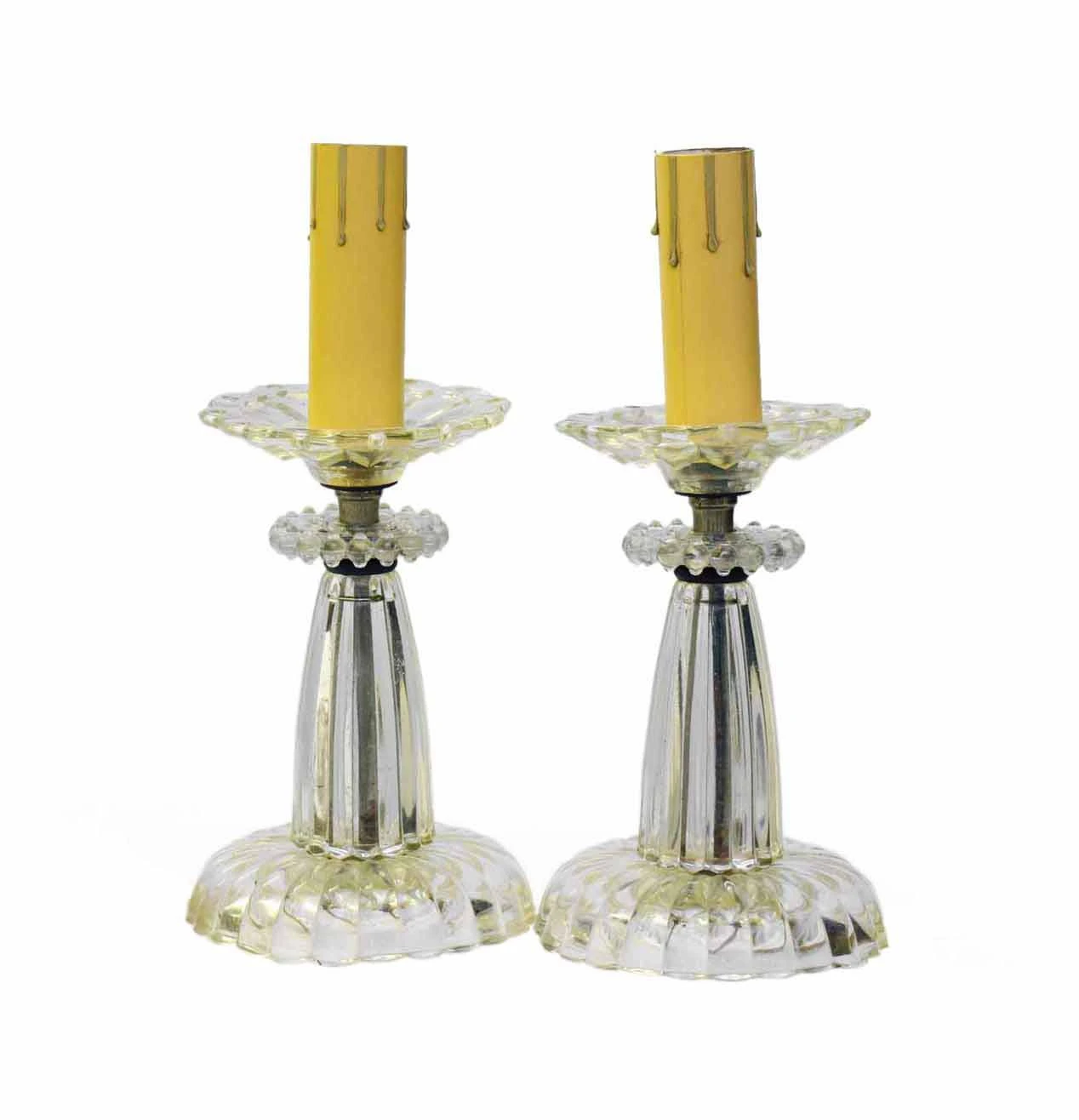 Pair Of Vintage Clear Glass Candelabra Vanity Table Lamps 3 Pair Of Vintage Clear Glass Candelabra Vanity Table Lamps