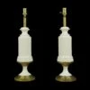 Pair Of Vintage Traditional White Porcelain & Brass Table Lamps 2 Pair Of Vintage Traditional White Porcelain & Brass Table Lamps -OGT Sale Store table lamps pair of vintage traditional white porcelain brass table lamps q284554