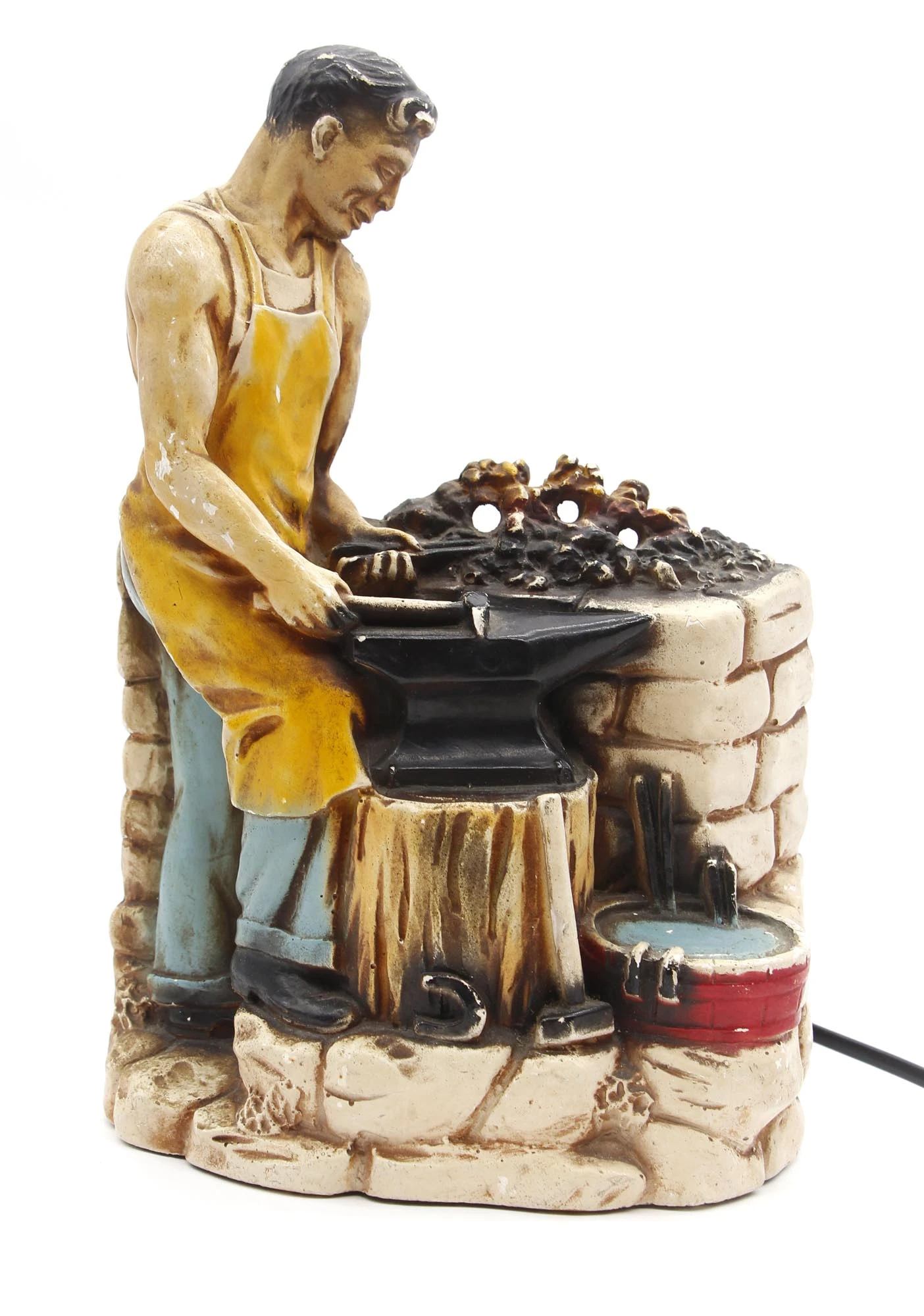 1940s Blacksmith Chalkware TV Lamp 4 1940s Blacksmith Chalkware TV Lamp - Image 2