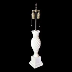 White Pineapple Art Deco 2 Bulb Table Lamp