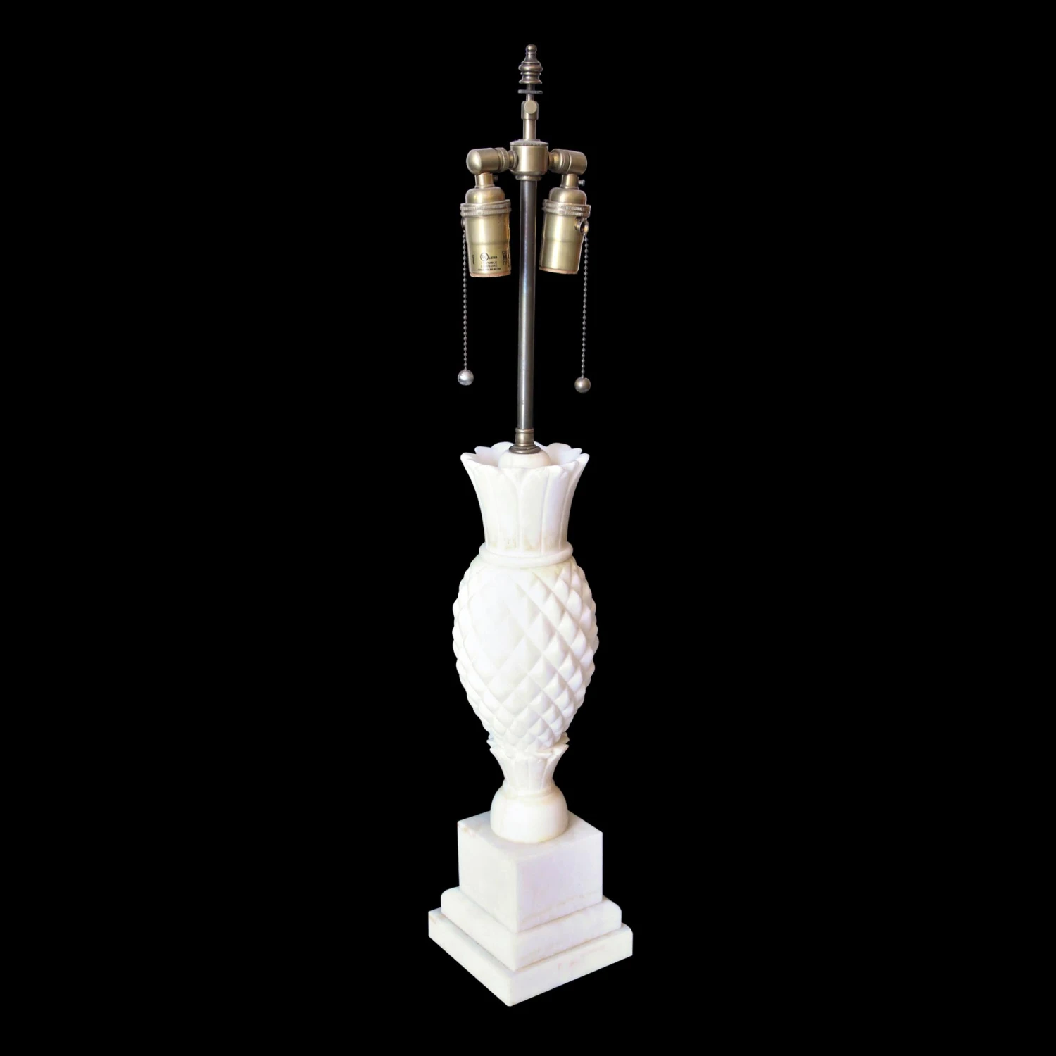 White Pineapple Art Deco 2 Bulb Table Lamp 3 White Pineapple Art Deco 2 Bulb Table Lamp