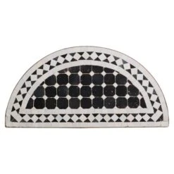 Black & White Arch Mosaic Steel Frame Table Top