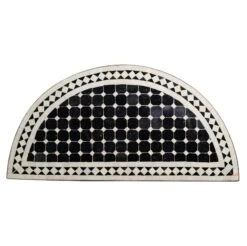 Black & White Mosaic Tile Arch Steel Frame Table Top