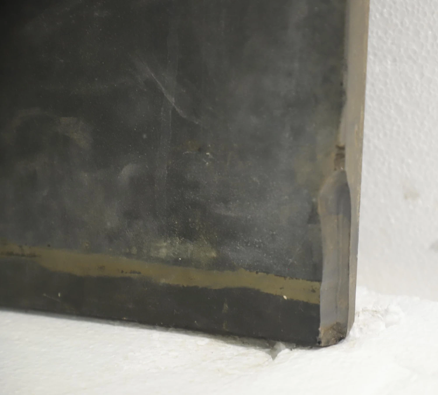 Reclaimed 33.375 In. Rounded Edge Glass Vitrolite Black Tabletop 5 Reclaimed 33.375 In. Rounded Edge Glass Vitrolite Black Tabletop - Image 3