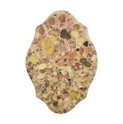 Multi Colored Rounded Edge Marble Tabletop