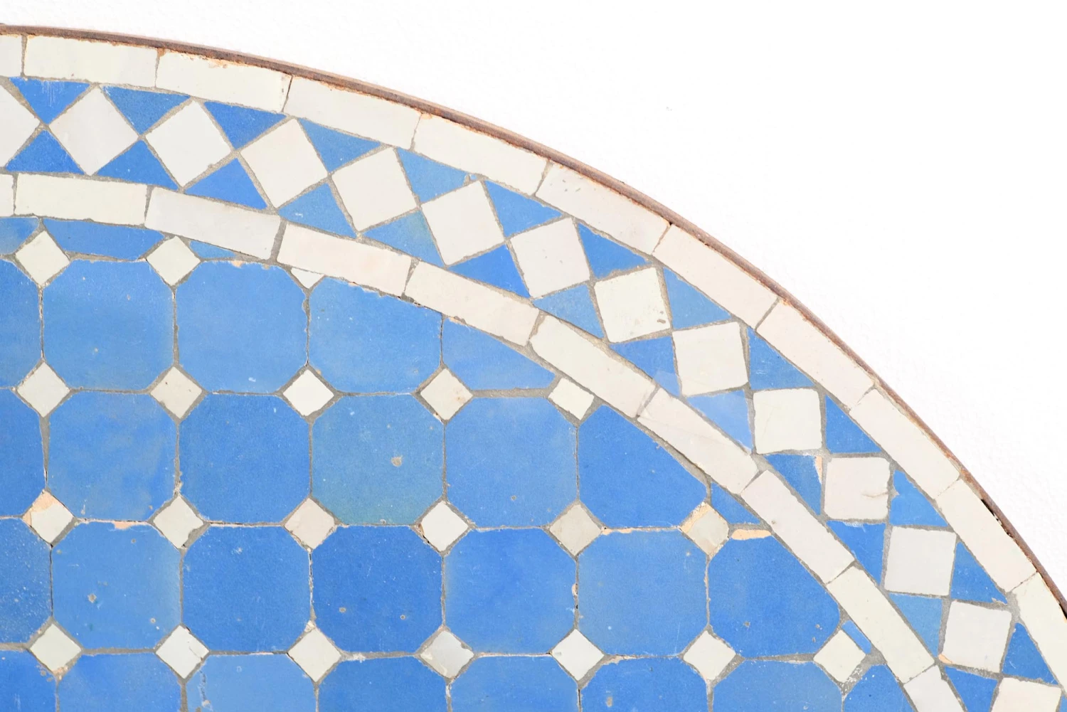 Blue & White Arch Mosaic Steel Frame Table Top 4 Blue & White Arch Mosaic Steel Frame Table Top - Image 2