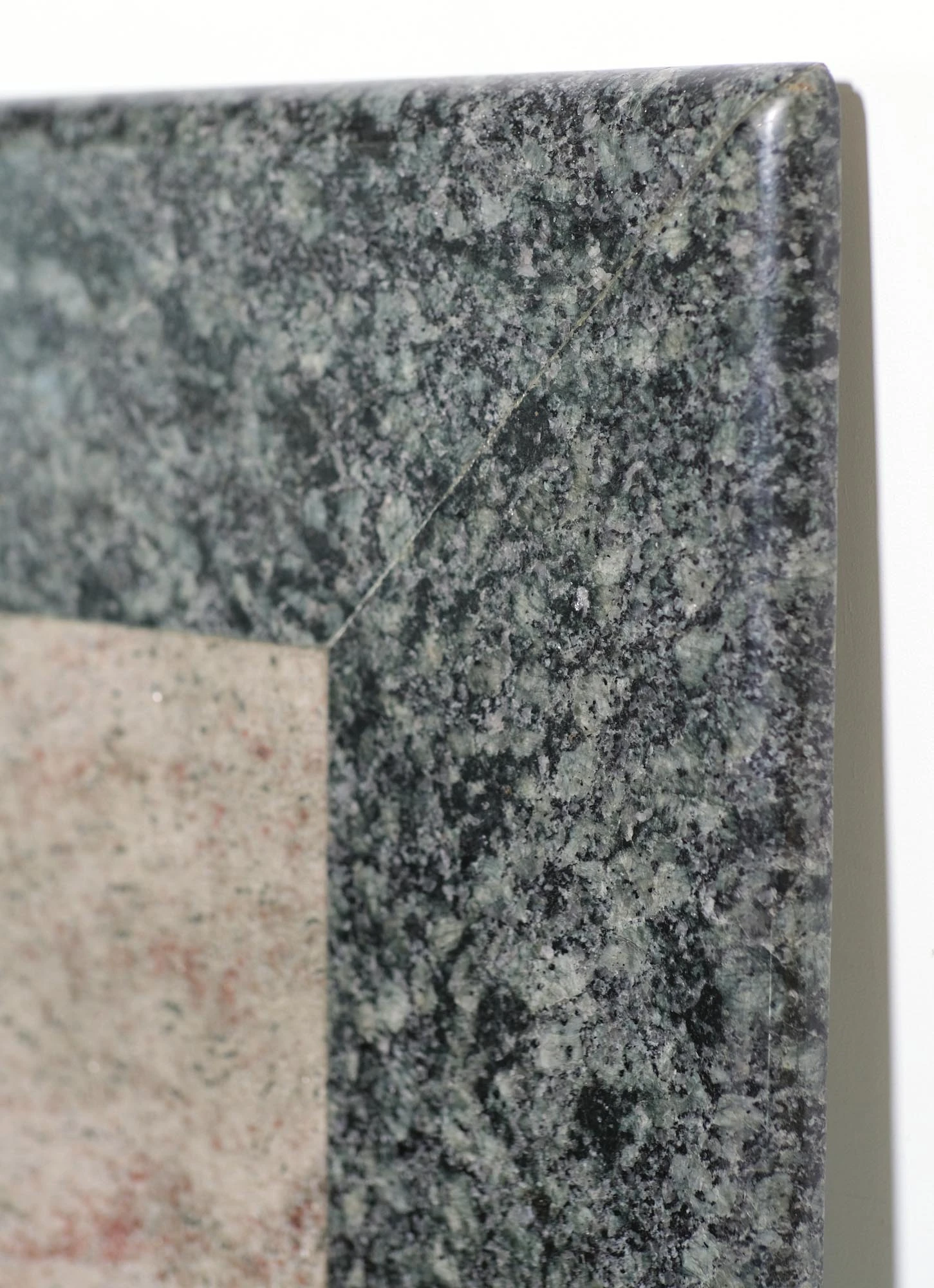 Reclaimed 7.8 Ft. Green & Mauve Polychromatic Inlaid Granite Slab 4 Reclaimed 7.8 Ft. Green & Mauve Polychromatic Inlaid Granite Slab - Image 2