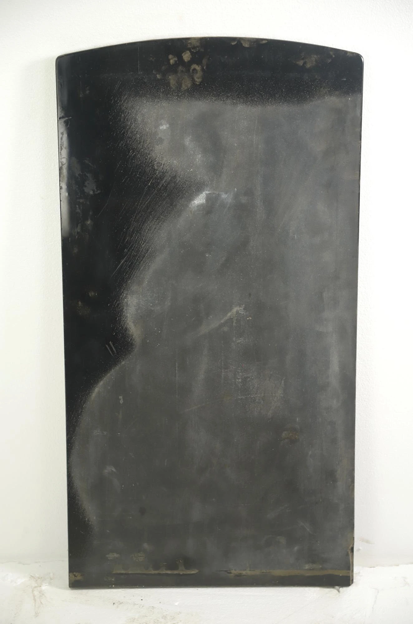 Reclaimed 33.375 In. Rounded Edge Glass Vitrolite Black Tabletop 4 Reclaimed 33.375 In. Rounded Edge Glass Vitrolite Black Tabletop - Image 2