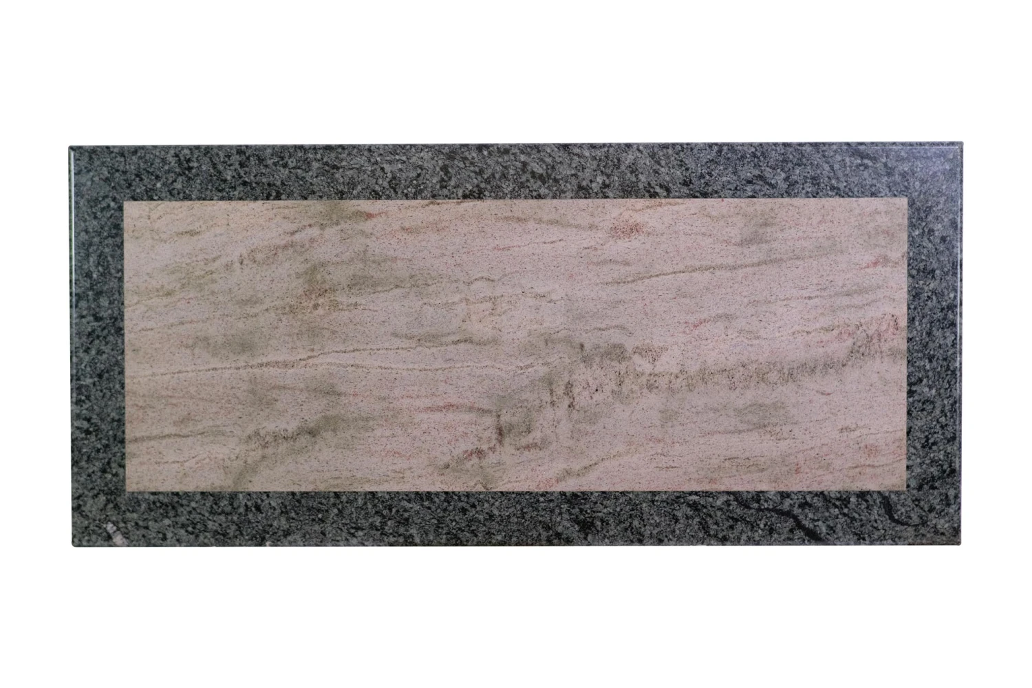 Reclaimed 7.8 Ft. Green & Mauve Polychromatic Inlaid Granite Slab 3 Reclaimed 7.8 Ft. Green & Mauve Polychromatic Inlaid Granite Slab