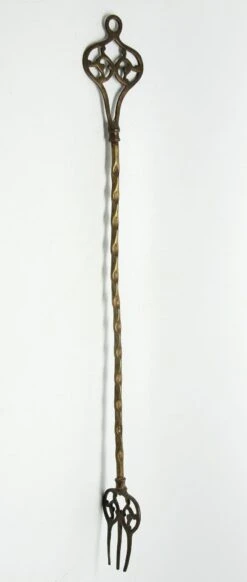 Cut Out Twisted Brass Fireplace Fork