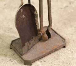 Antique Steel & Iron 3 Piece Fireplace Tool Set -OGT Sale Store tool sets for sale q278855