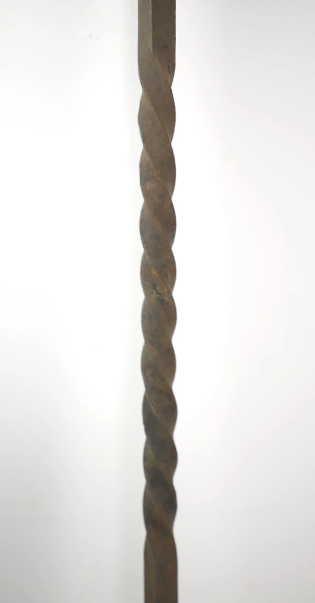 Antique 46 In. Wrought Iron Fireplace Andiron Cross Bar 5 Antique 46 In. Wrought Iron Fireplace Andiron Cross Bar - Image 3