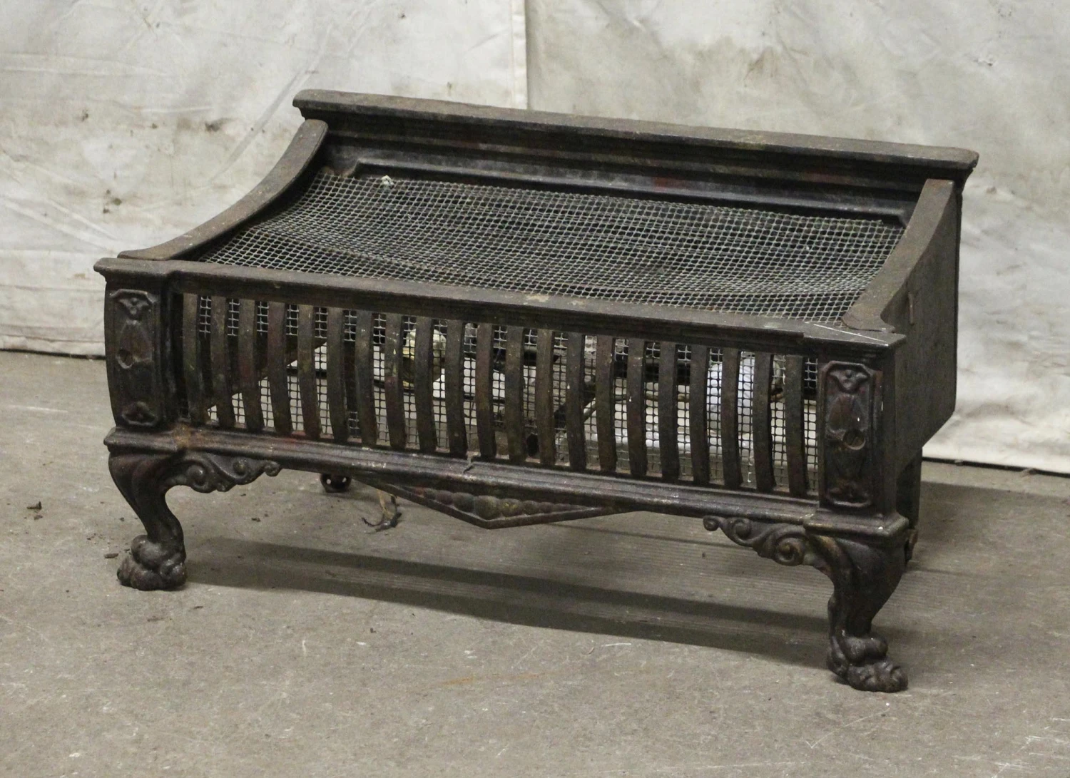 Antique Cast Iron Ornate Fireplace Log Holder 4 Antique Cast Iron Ornate Fireplace Log Holder - Image 2