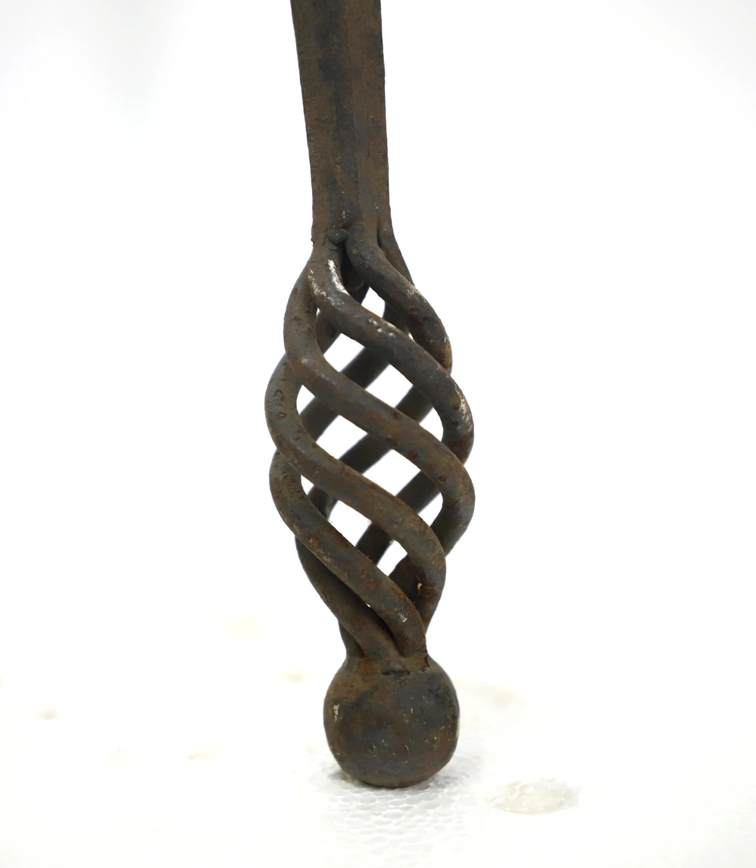 Antique 46 In. Wrought Iron Fireplace Andiron Cross Bar 4 Antique 46 In. Wrought Iron Fireplace Andiron Cross Bar - Image 2