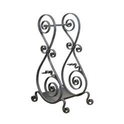 Vintage Black Wrought Iron Fireplace Tools Stand