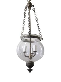 18th Century Crystal 7.5 In. Bell Jar Pendant Light