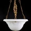 Antique Fluted Cast Glass Garland Brass Chain Dish Pendant Light 2 Antique Fluted Cast Glass Garland Brass Chain Dish Pendant Light -OGT Sale Store up lights antique fluted cast glass garland brass chain dish pendant light q274463