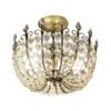 Crystal Jeweled Brass Bagues Style Semi Flush Pendant Light