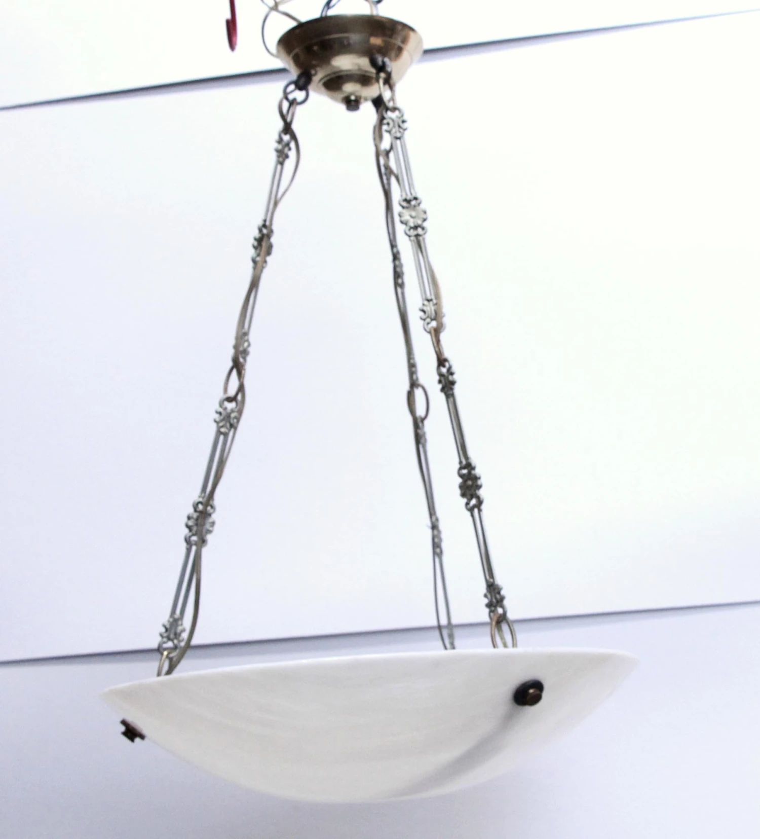 Cast Glass ‘Faux Alabaster’ Dish Pendant Light 5 Cast Glass ‘Faux Alabaster’ Dish Pendant Light - Image 3
