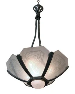 1980s Art Deco Glass & Bronze Pendant Light 13 1980s Art Deco Glass & Bronze Pendant Light -OGT Sale Store up lights for sale n260309