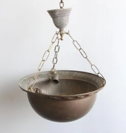 1900s Victorian Brass Bowl Dish Pendant Light 10 1900s Victorian Brass Bowl Dish Pendant Light -OGT Sale Store up lights for sale p270835