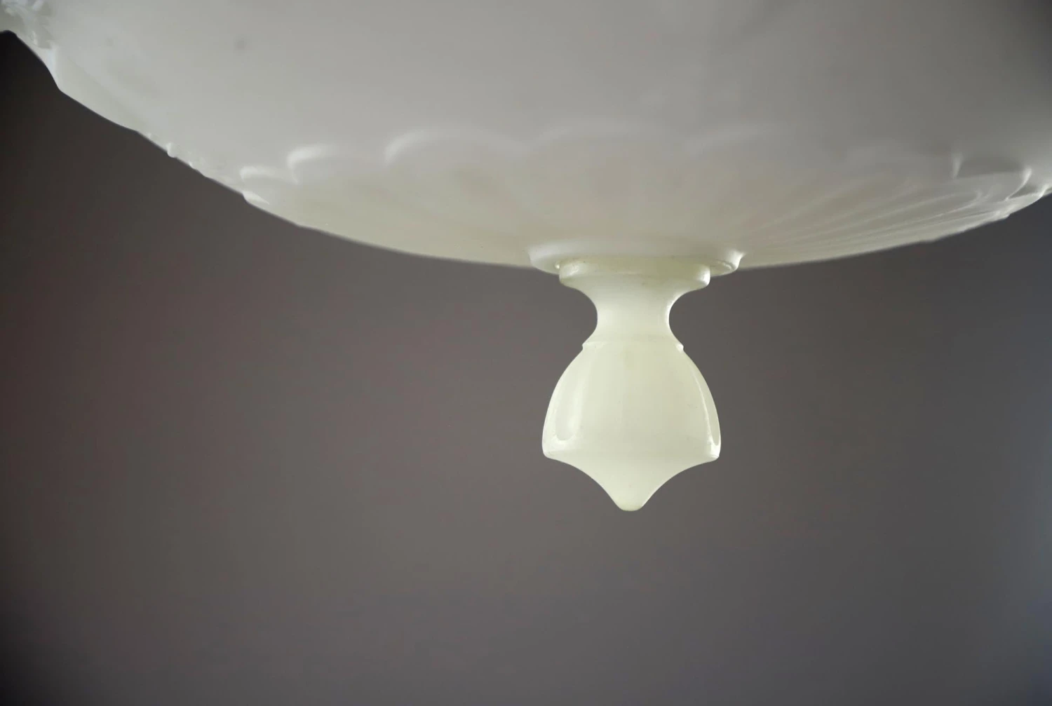 Victorian Molded Milk Glass Hanging Pendant Light 5 Victorian Molded Milk Glass Hanging Pendant Light - Image 3