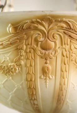 Victorian Figural Dish Glass Brass Chain Pendant Light 14 Victorian Figural Dish Glass Brass Chain Pendant Light -OGT Sale Store up lights for sale q280034