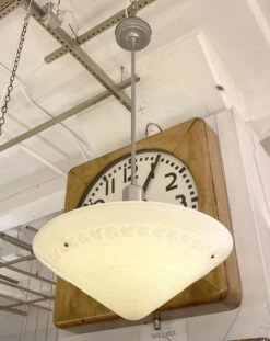 Art Deco Oak Leaf Milk Glass Dish Pendant Light 14 Art Deco Oak Leaf Milk Glass Dish Pendant Light -OGT Sale Store up lights for sale q281706