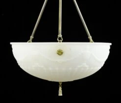 Victorian Urn White Cast Glass Dish Brass Pendant Light 16 Victorian Urn White Cast Glass Dish Brass Pendant Light -OGT Sale Store up lights for sale q282702