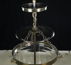 Vintage Traditional Clear Glass Bell Jar Antique Brass Pendant Light -OGT Sale Store up lights for sale q282786