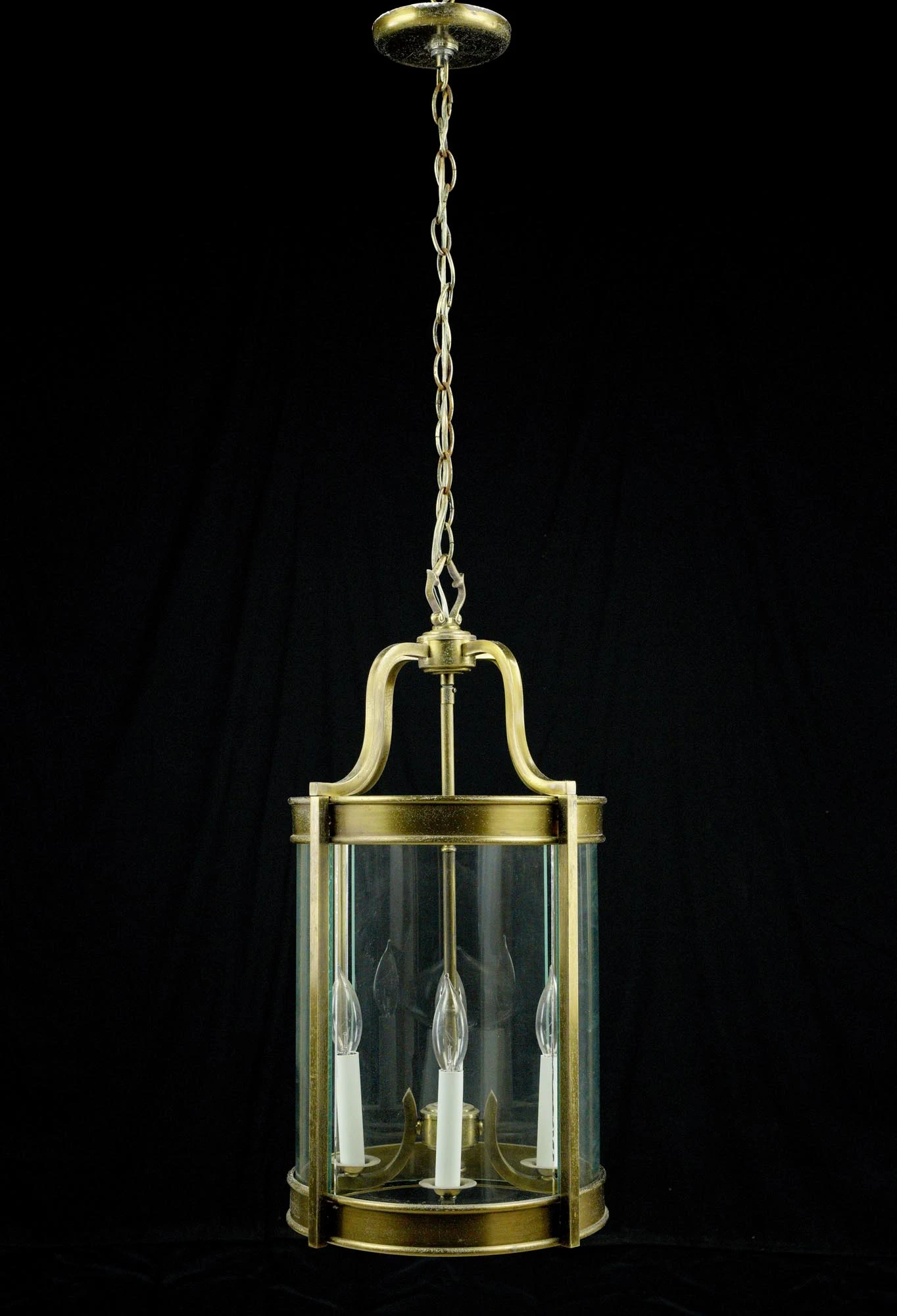 French Brass & Glass 4 Light Round Lantern Pendant Light 3 French Brass & Glass 4 Light Round Lantern Pendant Light