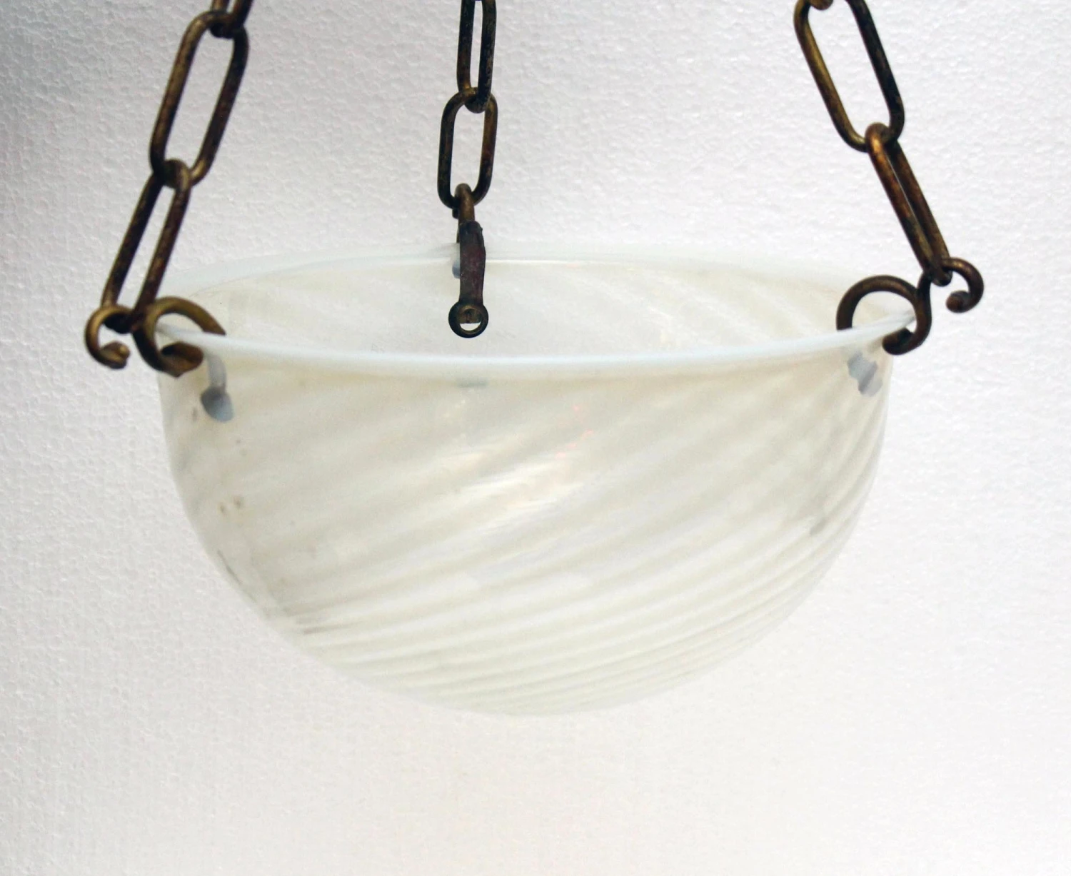 Original Spun Opaline Glass Shade Up Pendant Light 4 Original Spun Opaline Glass Shade Up Pendant Light - Image 2