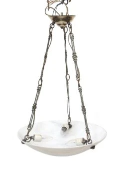 Cast Glass ‘Faux Alabaster’ Dish Pendant Light 9 Cast Glass ‘Faux Alabaster’ Dish Pendant Light -OGT Sale Store up lights n239516