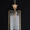 Petite Brass Star Motif & Floral Frosted Cylinder Glass Pendant Light 1 Petite Brass Star Motif & Floral Frosted Cylinder Glass Pendant Light -OGT Sale Store up lights petite brass star motif floral frosted cylinder glass pendant light q275993a