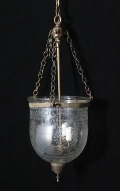 Antique Victorian 9.25 In. Etched Glass Bell Jar Pendant Light 12 Antique Victorian 9.25 In. Etched Glass Bell Jar Pendant Light -OGT Sale Store up lights q271624