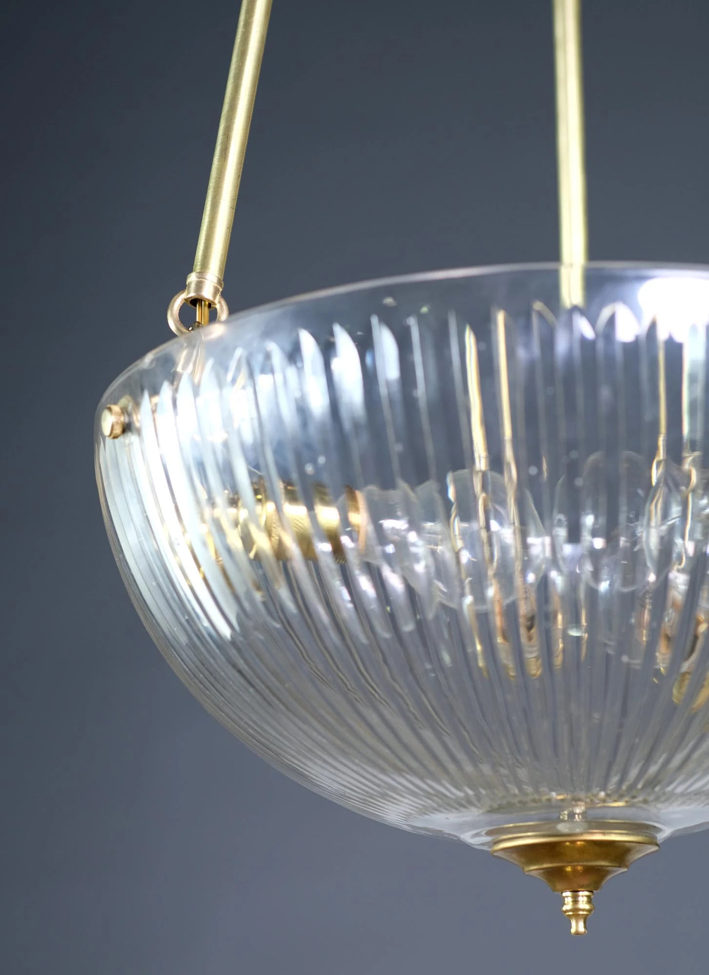 Modern Luxury Fluted Glass Dish Pendant Light 4 Modern Luxury Fluted Glass Dish Pendant Light - Image 2