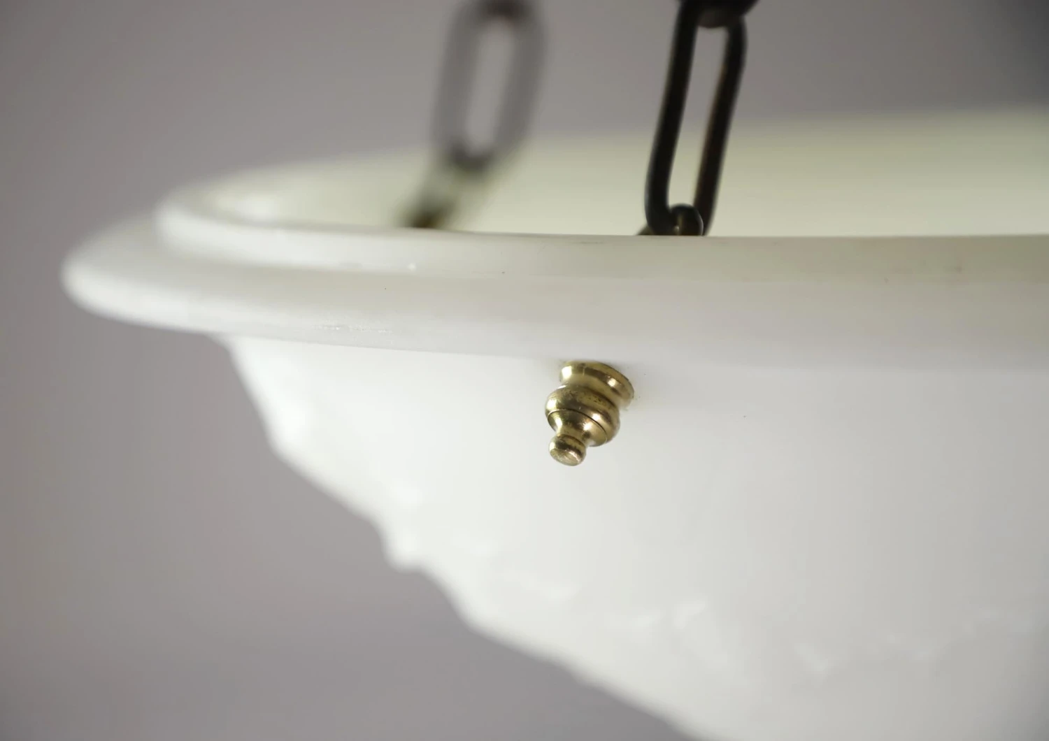 Victorian Molded Milk Glass Hanging Pendant Light 4 Victorian Molded Milk Glass Hanging Pendant Light - Image 2