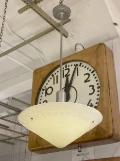 Art Deco Oak Leaf Milk Glass Dish Pendant Light 13 Art Deco Oak Leaf Milk Glass Dish Pendant Light -OGT Sale Store up lights q281706