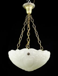 Antique Victorian White Glass Dish Brass Pendant Light 14 Antique Victorian White Glass Dish Brass Pendant Light -OGT Sale Store up lights q282698