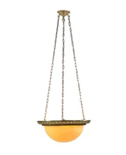 Traditional Cast Bronze Egg & Dart Dish Pendant Light