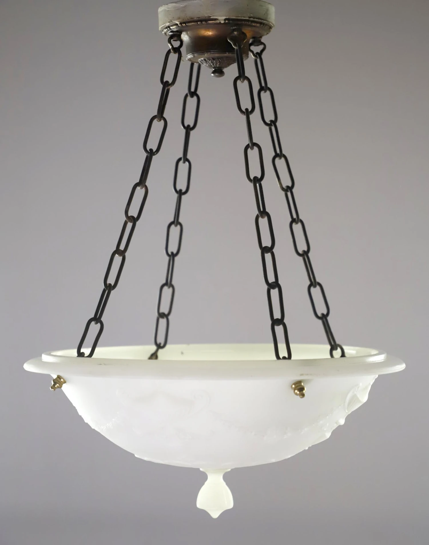Victorian Molded Milk Glass Hanging Pendant Light 3 Victorian Molded Milk Glass Hanging Pendant Light