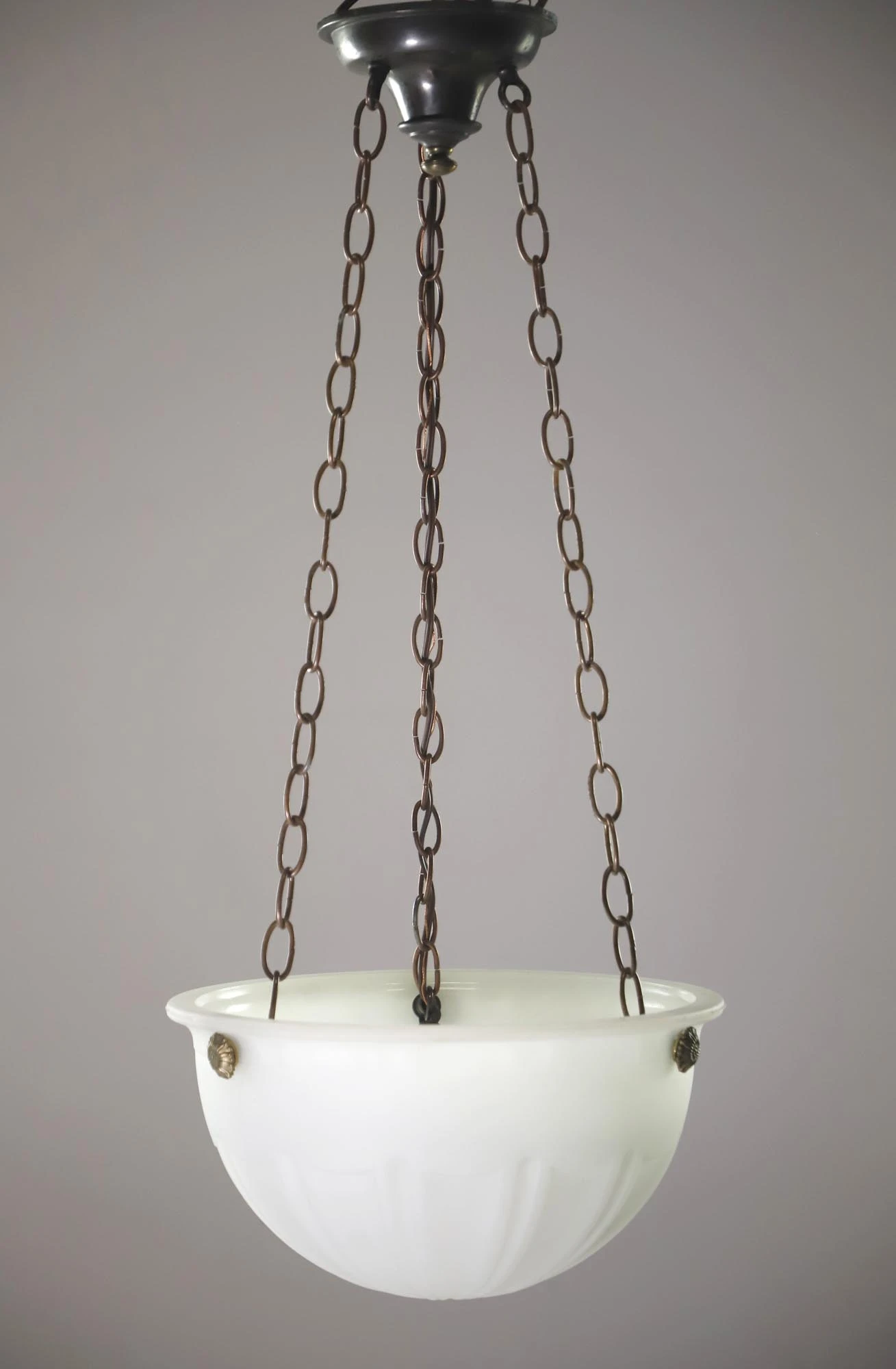 Victorian Ridged Milk Glass Hanging Pendant Light 3 Victorian Ridged Milk Glass Hanging Pendant Light