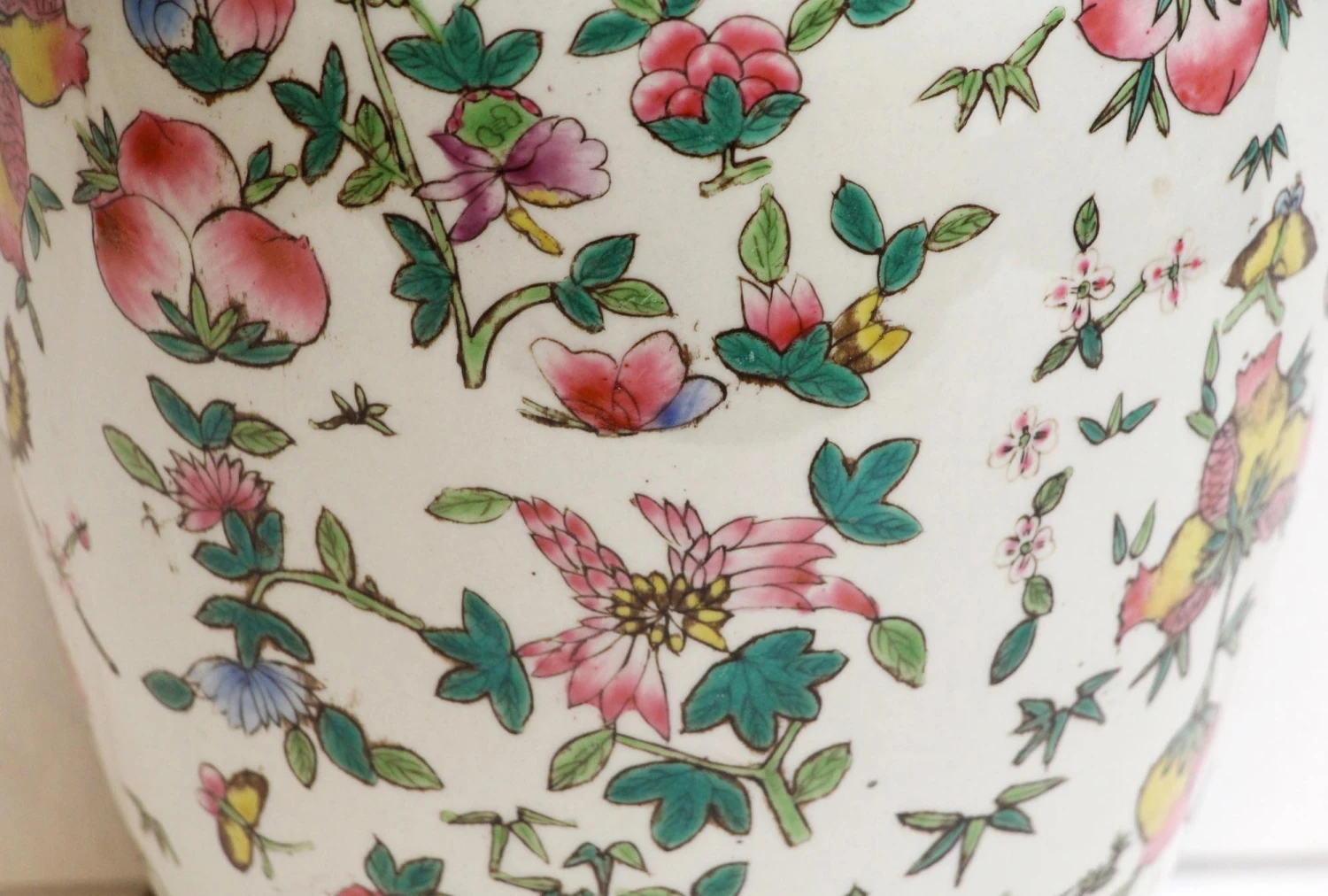 Ceramic Asian Vase With Wooden Base 5 Ceramic Asian Vase With Wooden Base - Image 3