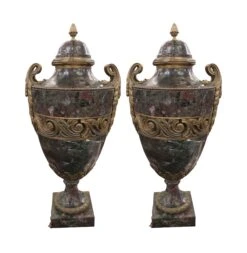 Pair Of Waldorf Astoria Conrad Suite Marble Urns