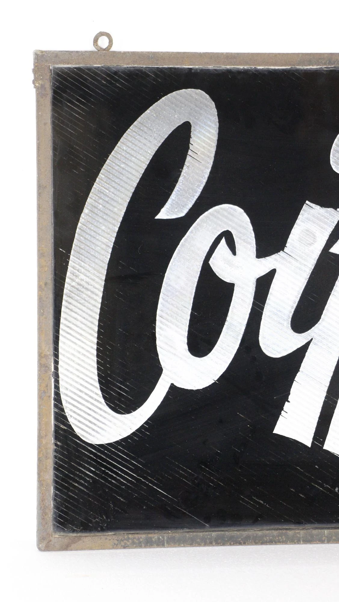 European French Steel Frame & Glass Coiffure Hairdressing Sign 4 European French Steel Frame & Glass Coiffure Hairdressing Sign - Image 2